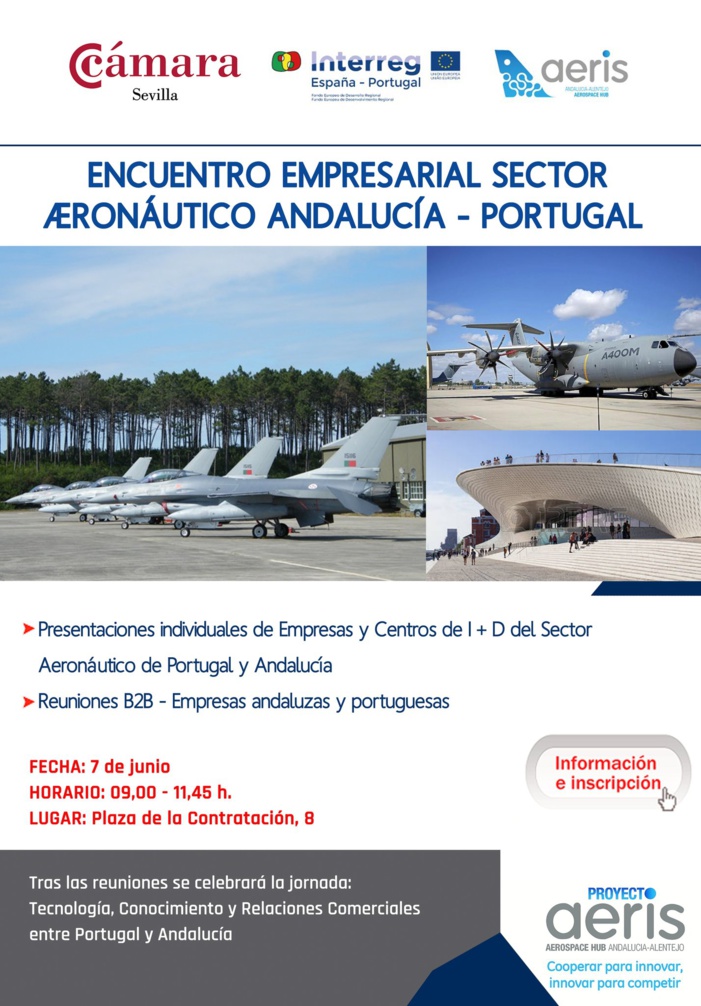 ENCUENTRO EMPRESARIAL DEL SECTOR AERONÁUTICO EN ANDALUCÍA Y PORTUGAL - 7 de junio Sevilla ENCUENTRO EMPRESARIAL DEL SECTOR AERONÁUTICO EN ANDALUCÍA Y PORTUGAL - 7 de junio Sevilla