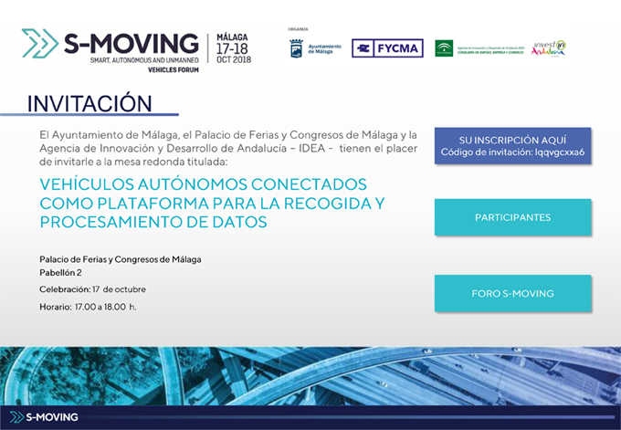 Invitación Mesa redonda en S-MOVING – 17 octubre, Málaga Invitación Mesa redonda en S-MOVING – 17 octubre, Málaga