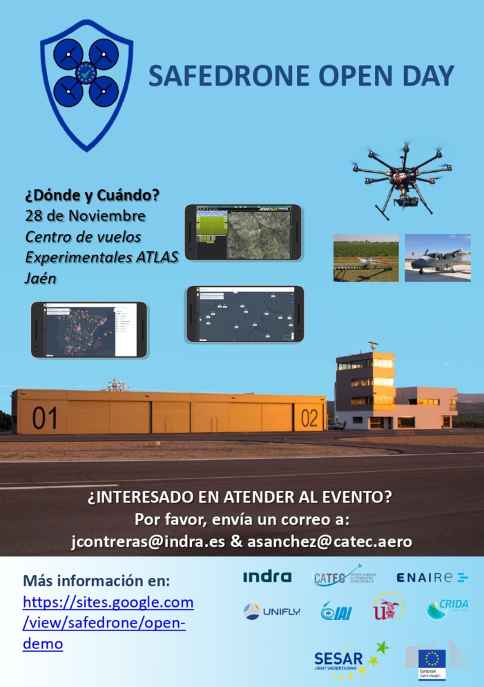 SAFEDRONE Open Day en el Centro de Vuelos Experimentales ATLAS. ¡Inscripciones abiertas! SAFEDRONE Open Day en el Centro de Vuelos Experimentales ATLAS. ¡Inscripciones abiertas!