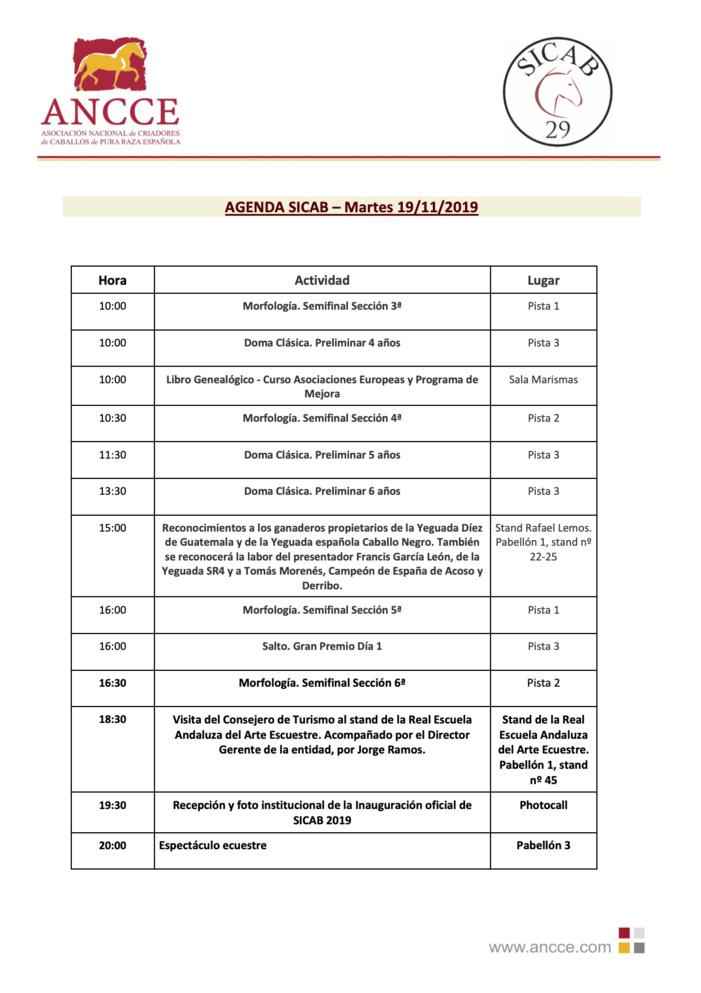 SICAB 2019 ARRANCA MAÑANA EN EL PALACIO DE CONGRESOS DE SEVILLA CON LOS MEJORES CABALLOS PURA RAZA ESPAÑOLA DE TODO EL MUNDO + AGENDA MARTES 19 DE NOVIEMBRE SICAB 2019 ARRANCA MAÑANA EN EL PALACIO DE CONGRESOS DE SEVILLA CON LOS MEJORES CABALLOS PURA RAZA ESPAÑOLA DE TODO EL MUNDO + AGENDA MARTES 19 DE NOVIEMBRE