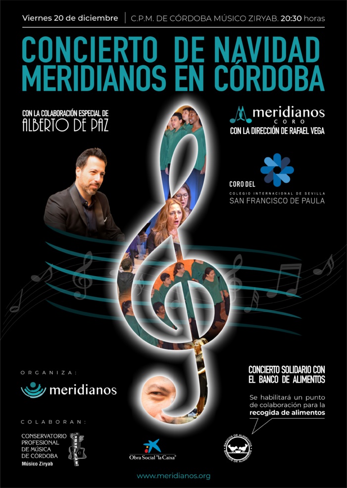Nota Agenda / Convocatoria: CORO MERIDIANOS: ENSAYO Y CONCIERTO DE NAVIDAD JUNTO AL PIANISTA ALBERTO DE PAZ Y EL CORO DEL COLEGIO INTERNACIONAL DE SEVILLA SAN FRANCISCO DE PAULA Nota Agenda / Convocatoria: CORO MERIDIANOS: ENSAYO Y CONCIERTO DE NAVIDAD JUNTO AL PIANISTA ALBERTO DE PAZ Y EL CORO DEL COLEGIO INTERNACIONAL DE SEVILLA SAN FRANCISCO DE PAULA