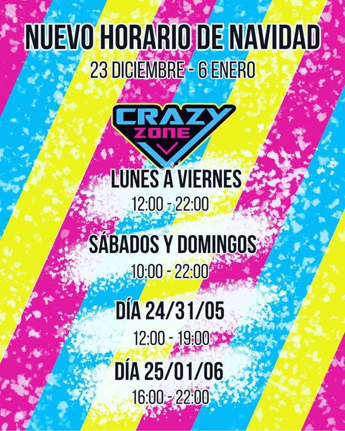 Nota Agenda: CRAZY ZONE AMPLÍA SU HORARIO DE APERTURA EN NAVIDAD POR LA AFLUENCIA DE PÚBLICO Y SE CONVIERTE EN UNO DE LOS PRINCIPALES CENTROS DE OCIO DE SEVILLA Nota Agenda: CRAZY ZONE AMPLÍA SU HORARIO DE APERTURA EN NAVIDAD POR LA AFLUENCIA DE PÚBLICO Y SE CONVIERTE EN UNO DE LOS PRINCIPALES CENTROS DE OCIO DE SEVILLA