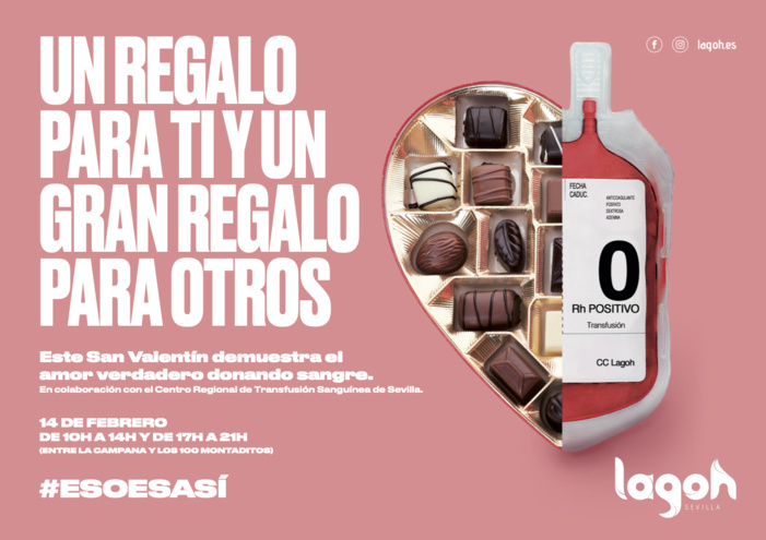 Nota de prensa: LAGOH CELEBRA SAN VALENTÍN DANDO AMOR Y VIDA CON UNA CAMPAÑA DE DONACIÓN DE SANGRE PARA EL CENTRO DE TRANSFUSIÓN, TEJIDOS Y CÉLULAS DE SEVILLA Nota de prensa: LAGOH CELEBRA SAN VALENTÍN DANDO AMOR Y VIDA CON UNA CAMPAÑA DE DONACIÓN DE SANGRE PARA EL CENTRO DE TRANSFUSIÓN, TEJIDOS Y CÉLULAS DE SEVILLA
