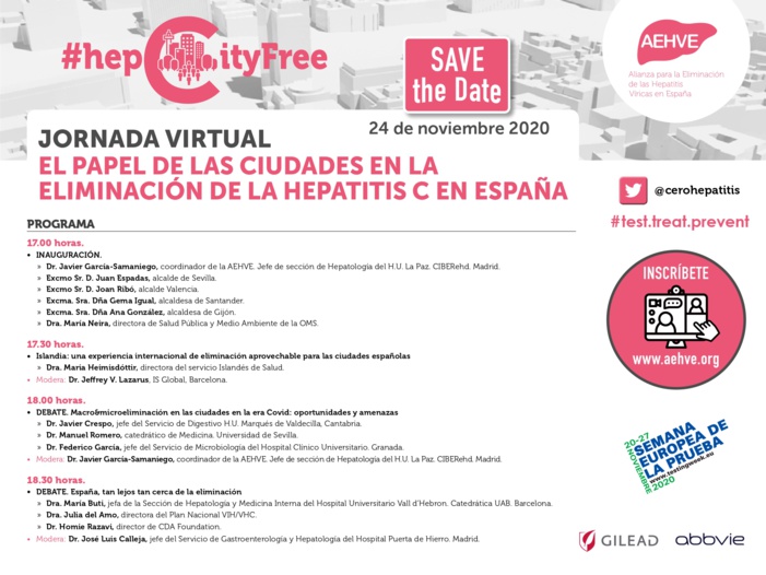 Jornada virtual 'El papel de las ciudades en la eliminación de la hepatitis C en España'