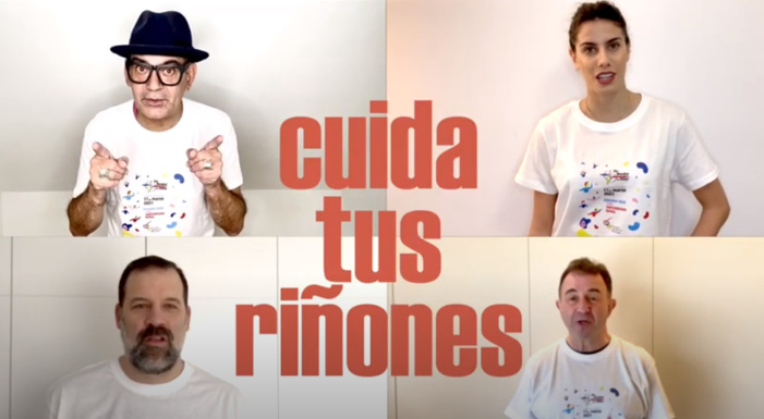 Jose Corbacho, Martín Berasategui, Pablo Milanés, y Miguel Ángel Revilla se unen a pacientes y profesionales sanitarios para alertar del crecimiento de la enfermedad renal y de la importancia de cuidar la salud de los riñones para prevenirla Jose Corbacho, Martín Berasategui, Pablo Milanés, y Miguel Ángel Revilla se unen a pacientes y profesionales sanitarios para alertar del crecimiento de la enfermedad renal y de la importancia de cuidar la salud de los riñones para prevenirla