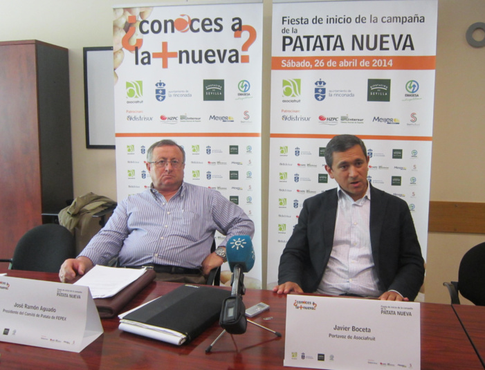 De izquierda a derecha, José Ramón Aguado, presidente del Comité de Patata de FEPEX, y Javier Boceta, portavoz de Asociafruit