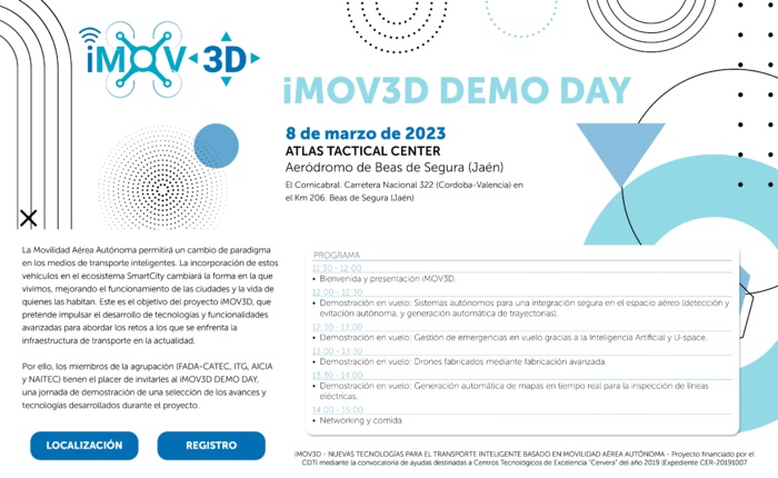 iMOV3D DEMO DAY el 8 de marzo en el aeródromo de Beas de Segura (Jaén) iMOV3D DEMO DAY el 8 de marzo en el aeródromo de Beas de Segura (Jaén)
