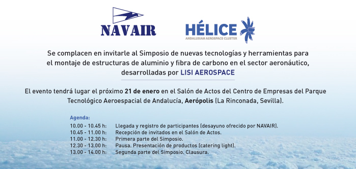 Invitación Simposio NAVAIR Nuevas Tecnologías para el Montaje de Estructuras en el Sector Aeronáutico