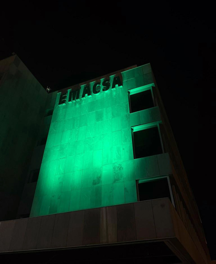 Nota de prensa - El Palacio de la Merced y la sede de EMACSA en Córdoba se iluminan de verde para conmemorar el Día Mundial del Farmacéutico Nota de prensa - El Palacio de la Merced y la sede de EMACSA en Córdoba se iluminan de verde para conmemorar el Día Mundial del Farmacéutico