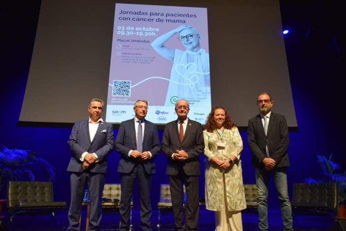 Nota de prensa - Más de 150 pacientes de cáncer de mama y familiares participan en una jornada en Málaga para conocer herramientas de apoyo y mejora de su calidad de vida a través de profesionales sanitarios de diversas especialidades Nota de prensa - Más de 150 pacientes de cáncer de mama y familiares participan en una jornada en Málaga para conocer herramientas de apoyo y mejora de su calidad de vida a través de profesionales sanitarios de diversas especialidades
