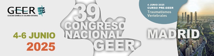 Convocatoria- MADRID ACOGE EL 39º CONGRESO DE LA SOCIEDAD ESPAÑOLA DE COLUMNA VERTEBRAL (GEER), LA CITA NACIONAL MÁS IMPORTANTE SOBRE ESTAS PATOLOGÍAS Convocatoria- MADRID ACOGE EL 39º CONGRESO DE LA SOCIEDAD ESPAÑOLA DE COLUMNA VERTEBRAL (GEER), LA CITA NACIONAL MÁS IMPORTANTE SOBRE ESTAS PATOLOGÍAS