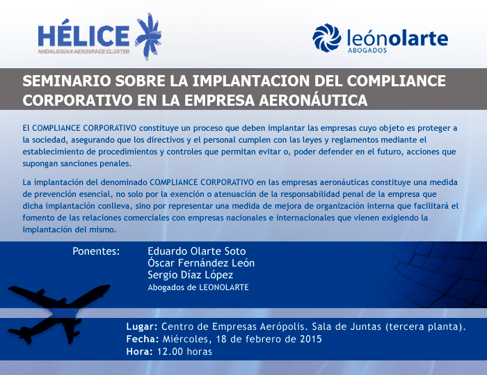 Seminario sobre la implantación del COMPLIANCE CORPORATIVO en la empresa aeronáutica