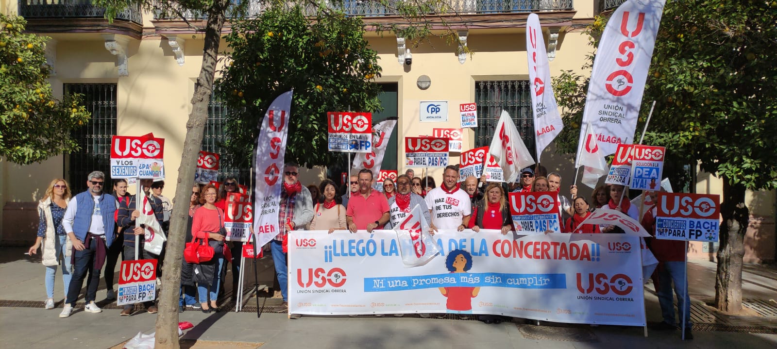 El sindicato USO reclama al Partido Popular que inste y apoye una enmienda parcial de su grupo parlamentario a los presupuestos de Andalucía 2024 para saldar las deudas pendientes con los trabajadores de la enseñanza concertada