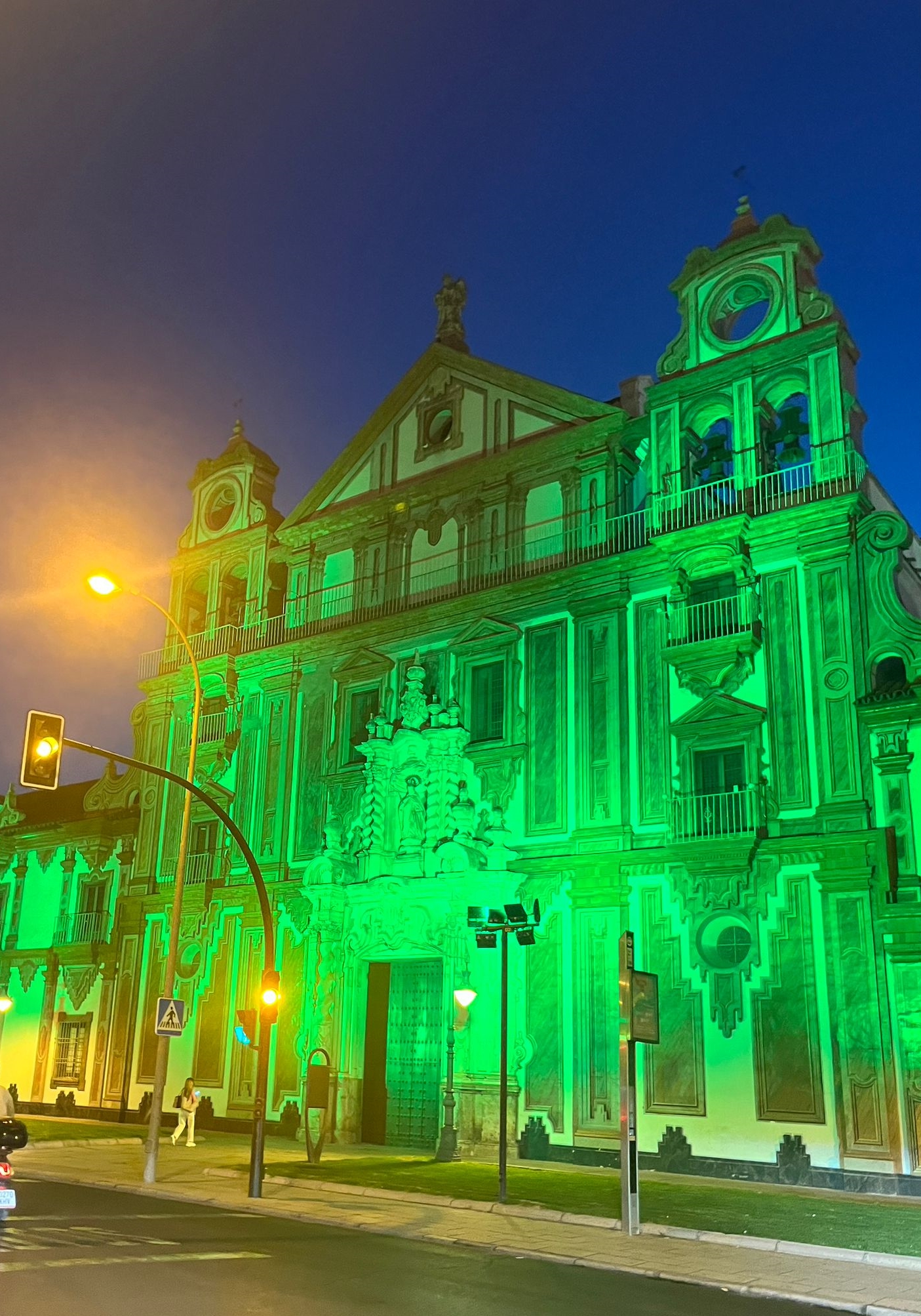 Nota prensa - El Palacio de la Merced, sede la Diputación de Córdoba, y la sede de EMACSA se iluminan de verde para reconocer la labor de los farmacéuticos cordobeses 