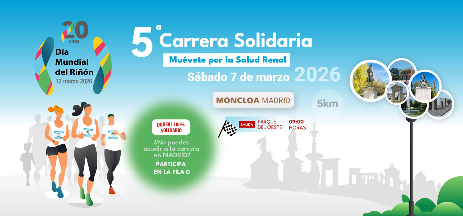 Nota de prensa - Deportistas, profesionales sanitarios y pacientes correrán por las calles de Madrid en la “5ª Carrera Solidaria Muévete por la Salud Renal” con el fin de para sensibilizar sobre el impacto de las enfermedades del riñón
