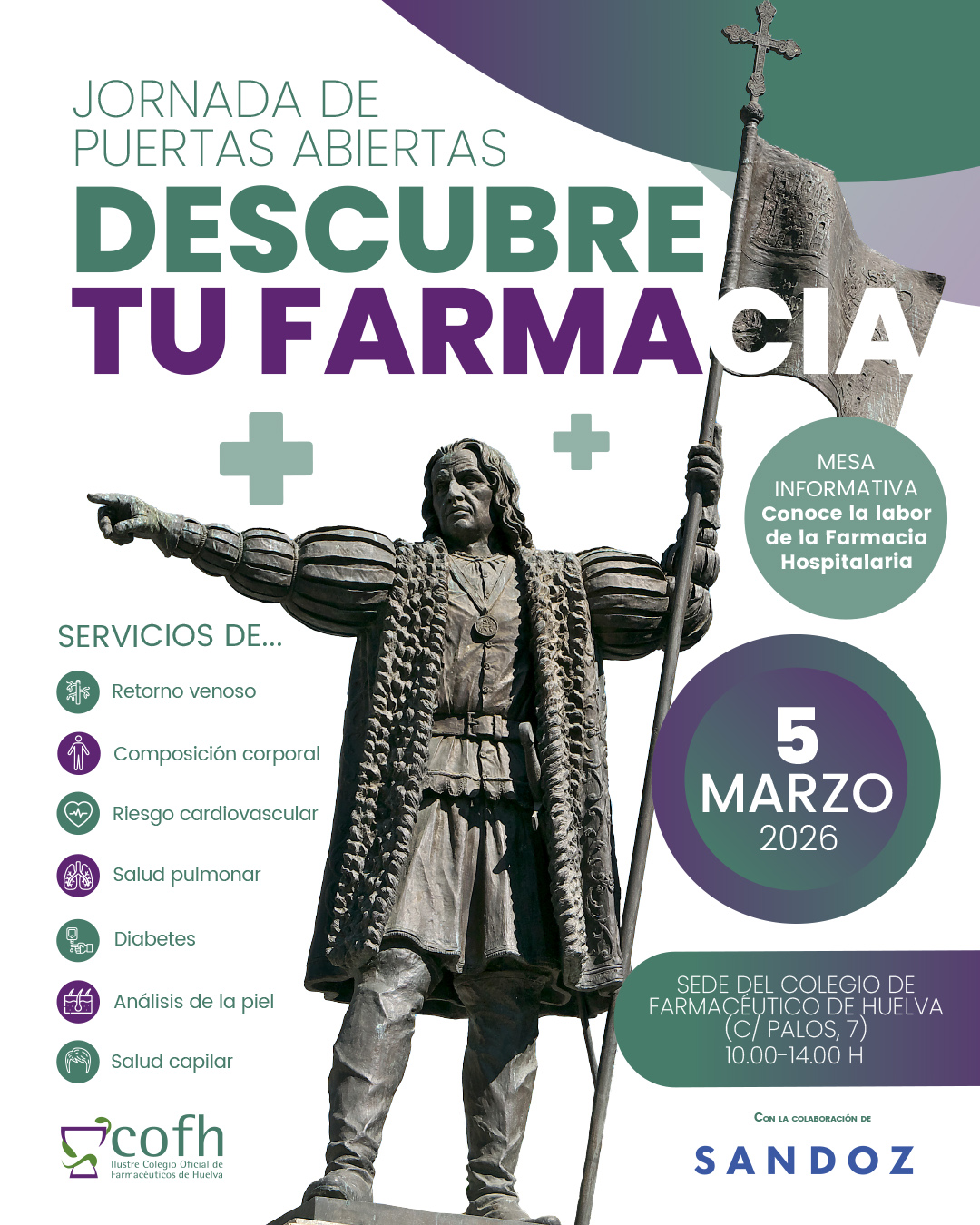 El Colegio de Farmacéuticos de Huelva abrirá sus puertas a la ciudadanía el 5 de marzo para mostrar los servicios sanitarios que se ofrecen en las farmacias onubenses