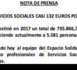 SALTERAS DESTINA A SERVICIOS SOCIALES CASI 132 EUROS POR HABITANTE EN 2017, UN TOTAL DE 735.866,76 EUROS
