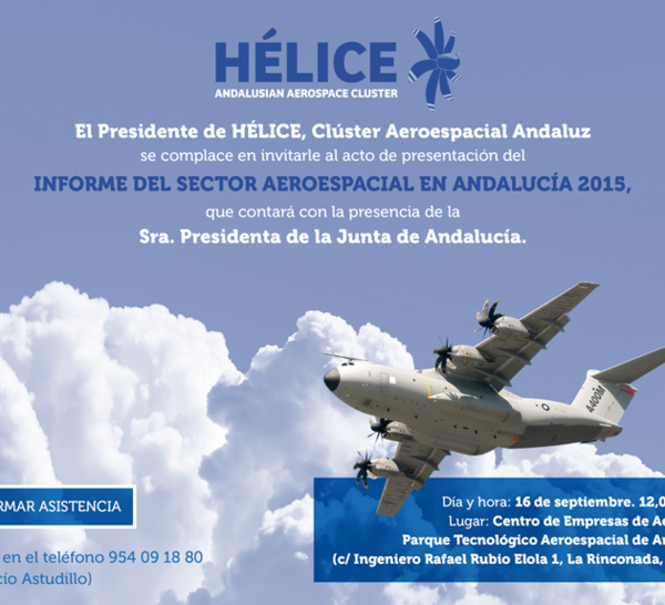 La Presidenta de la Junta de Andalucía confirma su asistencia al acto de presentación del informe del sector aeroespacial 2015. Cambio de horario