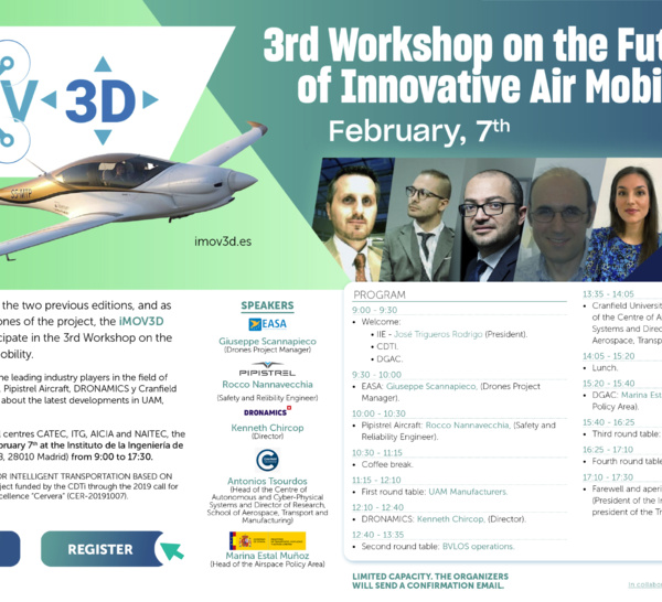 Invitación 3ª Jornada sobre el Futuro de la Movilidad Aérea Innovadora