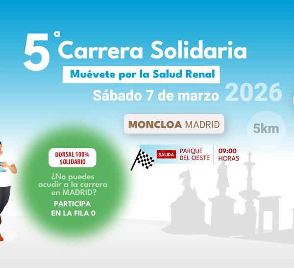 Nota de prensa - Deportistas, profesionales sanitarios y pacientes correrán por las calles de Madrid en la “5ª Carrera Solidaria Muévete por la Salud Renal” con el fin de para sensibilizar sobre el impacto de las enfermedades del riñón